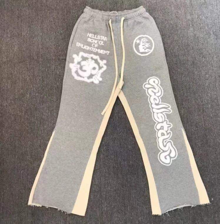 Grey Hellstar Bubble Prin Jogging Pants Men Women Version Streetwear Jogger Splicing Pure Cotton Drawstring Pants
Grey Hellstar Bubble Prin Jogging Pants Men Women Version Streetwear Jogger Splicing Pure Cotton Drawstring Pants