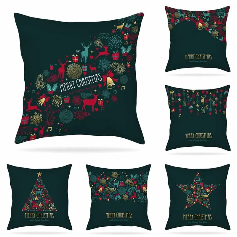 

Christmas Decoration Flax Pillow Cover, Sofa Chair, Car, Room, Office Cushion Cover, Lumbar Support Pillowcase, 45cm