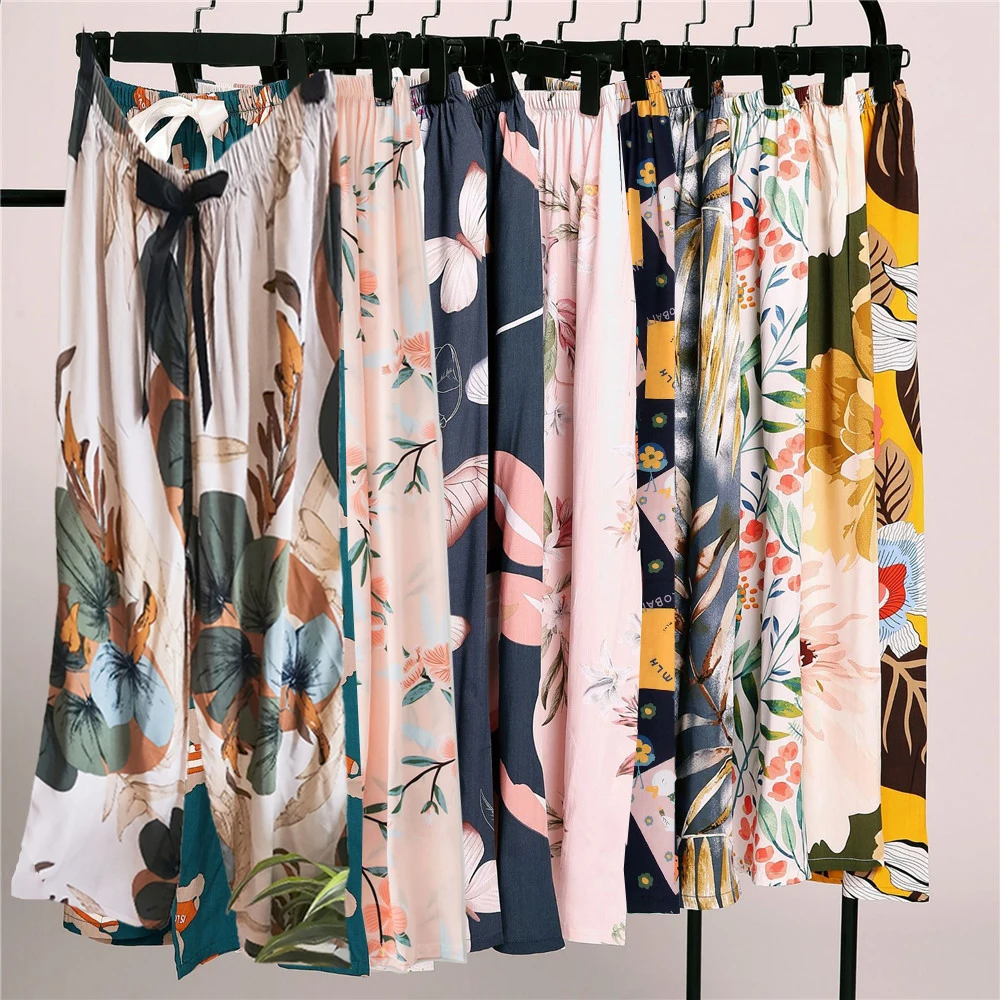 Summer Sleepwear Women Pants Pajama Printed Wide Leg Sleep Bottoms Cotton Pants Calf-Length Pants Elastic Waist Casual Clothes
Summer Sleepwear Women Pants Pajama Printed Wide Leg Sleep Bottoms Cotton Pants Calf-Length Pants Elastic Waist Casual Clothes