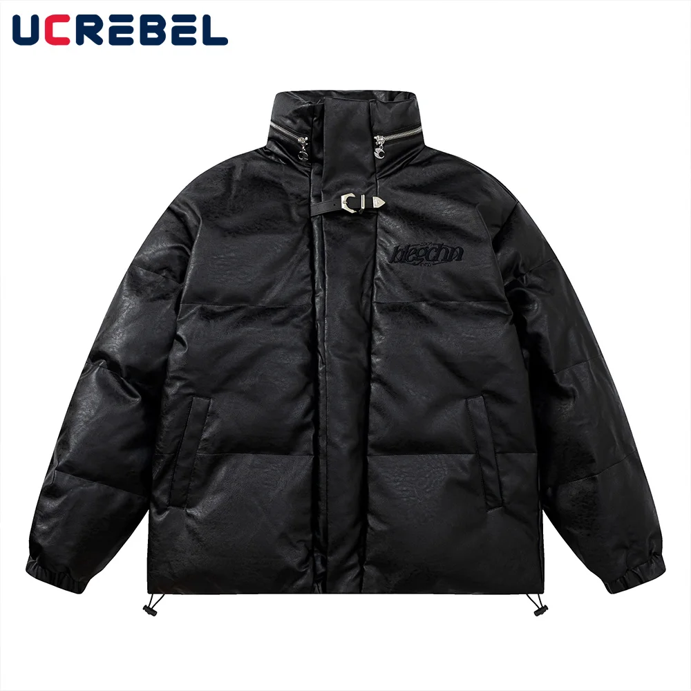 Letter Embroidery PU Leather Jacket Bread Jacket Mens Winter Solid Color Streetwear Loose Drawstring Hem Quilted Jacket Men
Letter Embroidery PU Leather Jacket Bread Jacket Mens Winter Solid Color Streetwear Loose Drawstring Hem Quilted Jacket Men
