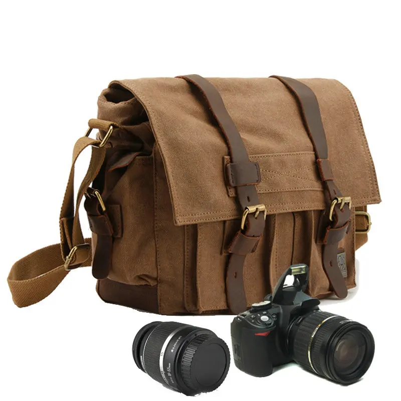 New Vintage Waxed Canvas Shoulder Bags Shockproof DSLR Camera Bag Waterproof Canvas Casual Bags 2038
New Vintage Waxed Canvas Shoulder Bags Shockproof DSLR Camera Bag Waterproof Canvas Casual Bags 2038