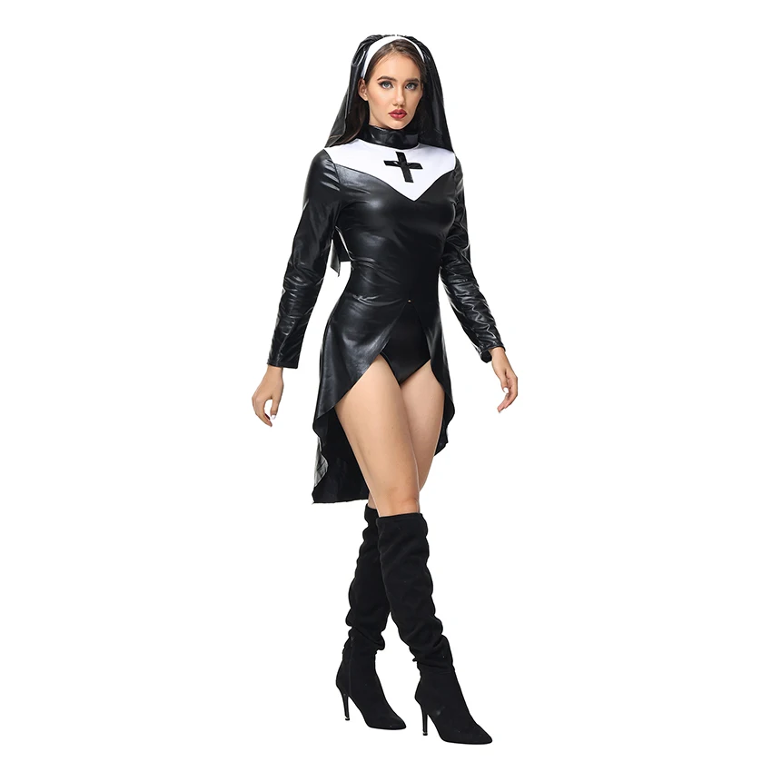 Sexy Nun Dress Robe Virgin Mary Medieval Halloween Costume For Women Carnival Fancy Party PU Leather Nun Cosplay Masquerade
Sexy Nun Dress Robe Virgin Mary Medieval Halloween Costume For Women Carnival Fancy Party PU Leather Nun Cosplay Masquerade