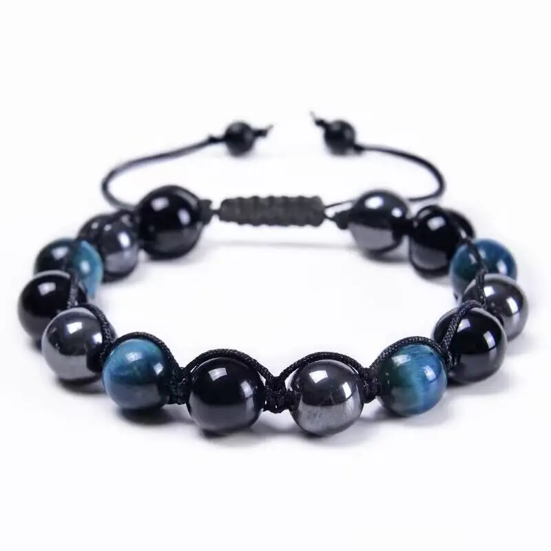 10MM Beads Natural Blue Tiger Eye Stone Bracelet Handwoven Agate Red Iron Stone Single Loop Bracelets for Men Women Adjustable
10MM Beads Natural Blue Tiger Eye Stone Bracelet Handwoven Agate Red Iron Stone Single Loop Bracelets for Men Women Adjustable