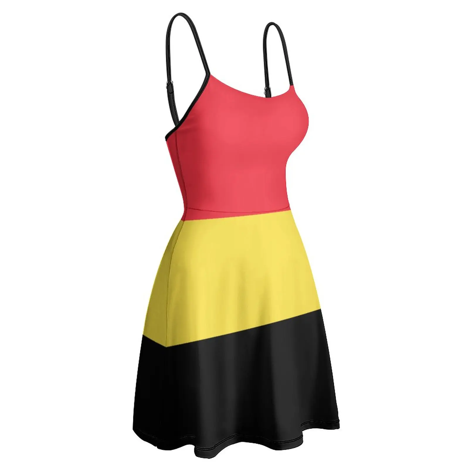 

Sexy Flag of Belgium Women's Sling Dress Humor Graphic Vacations Woman's Gown Suspender Dress Top Quality