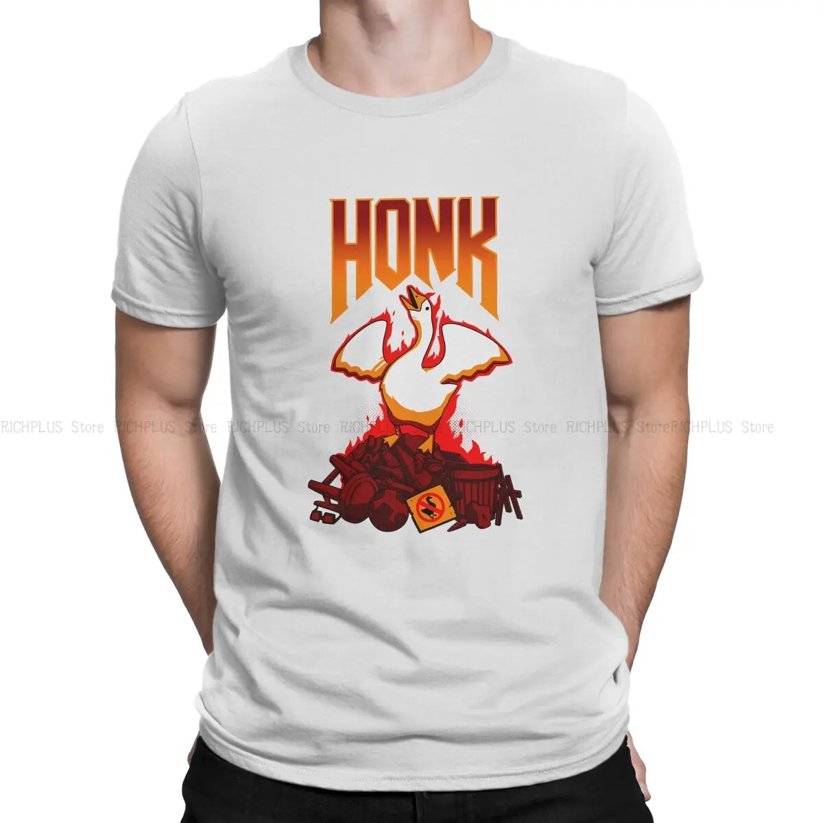 Классическая футболка Honk в стиле хип-хоп, тяжелая черная металлическая Повседневная футболка из полиэстера, новинка для взрослых
Классическая футболка Honk в стиле хип-хоп, тяжелая черная металлическая Повседневная футболка из полиэстера, новинка для взрослых