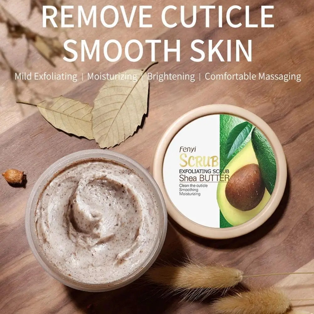 

1pc Body Scrub Shea Butter Exfoliating Gel Deep Cleansing Pores Acne Treatment Smooth Brightening Avocado Whitening Face Wash