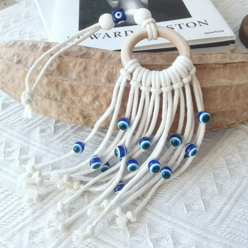 Turkish Evil Eye Macramé Wall Hanging - Protective Cotton Tapestry for Home 3 S93db26bffdcd4669ad1b8b8a1937c35eY