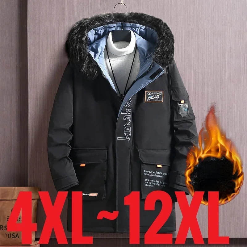 Size Big Clothing Men Winter Jacket Hooded Fleece Warm Long Padding Parkas Male Fur Collar Coat 150kg Extral Plus Outerwear 12XL
Size Big Clothing Men Winter Jacket Hooded Fleece Warm Long Padding Parkas Male Fur Collar Coat 150kg Extral Plus Outerwear 12XL