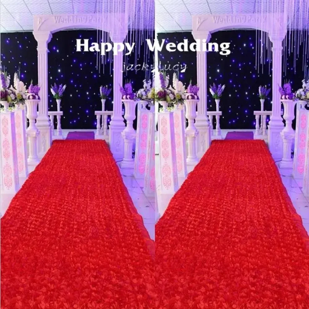 

Romantic 3D Rose Petal Carpet Aisle Runner 10M long 1M wide For Wedding Backdrop Centerpieces Favors Party Decorations