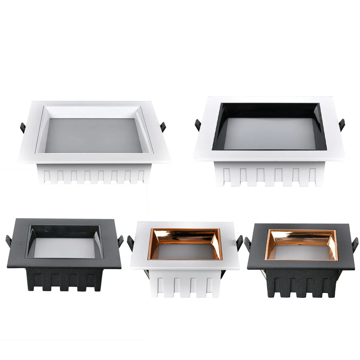 

Dimmable Square Deep Anti Glare LED panel recessed LED downlight 7W 9W 12W 15W 18W 24W LED ceiling light AC85-265V