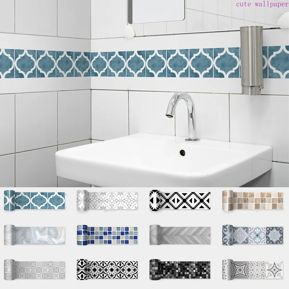 Blue Patterned Skirting Line Self-adhesive Waterproof Ceramic Peel And Stick Tile Waistline Frame 10cm*2M A Roll Wall Sticker
Blue Patterned Skirting Line Self-adhesive Waterproof Ceramic Peel And Stick Tile Waistline Frame 10cm*2M A Roll Wall Sticker