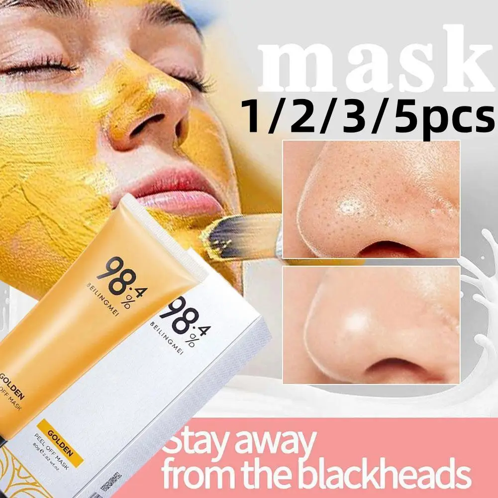 80g Gold Peel Mask Blackheads Remover Cleanses Pores Facial Mask Deeply Cleaning Nose Pores Whitening Tightening Skin Care
80g Gold Peel Mask Blackheads Remover Cleanses Pores Facial Mask Deeply Cleaning Nose Pores Whitening Tightening Skin Care