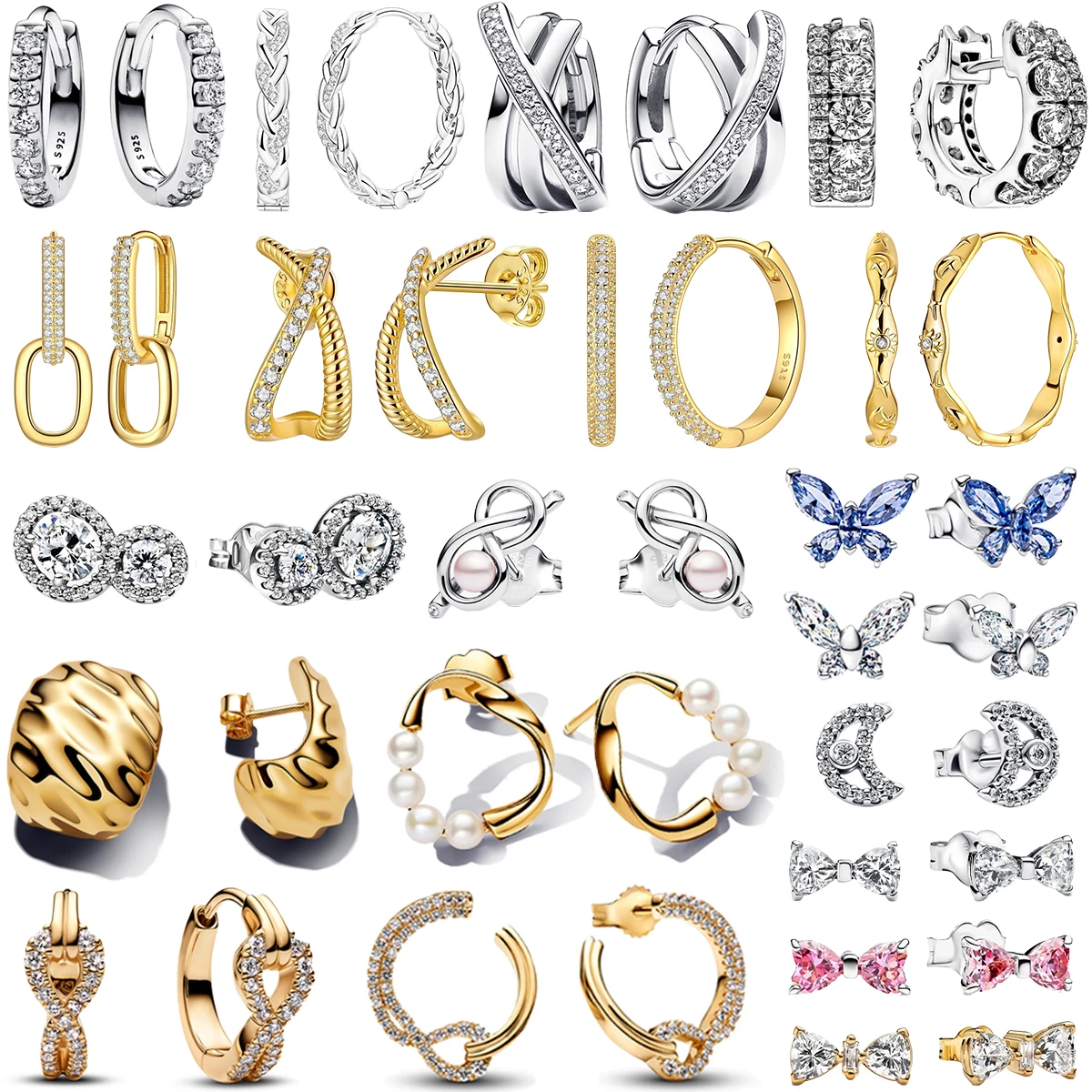 Authentic 925 Sterling Silver Heart Hoop Round Earrings Butterfly Moon Pearl Diamond Ear Stud Earrings for Women Fine Jewelry 1 Mallzona S93e5aaa846084412a8a0fb50bad8f583k Authentic 925 Sterling Silver Heart Hoop Round Earrings Butterfly Moon Pearl Diamond Ear Stud Earrings for Women Fine Jewelry Mallzona