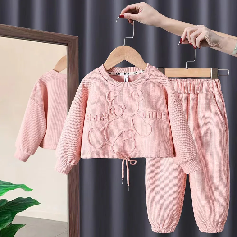 Children Clothing Set Baby Girls Spring Waffle Long Sleeved Pullover Sweater Tops + Pants 2pcs Suit Kid Cartoon Outfit Tracksuit
Children Clothing Set Baby Girls Spring Waffle Long Sleeved Pullover Sweater Tops + Pants 2pcs Suit Kid Cartoon Outfit Tracksuit