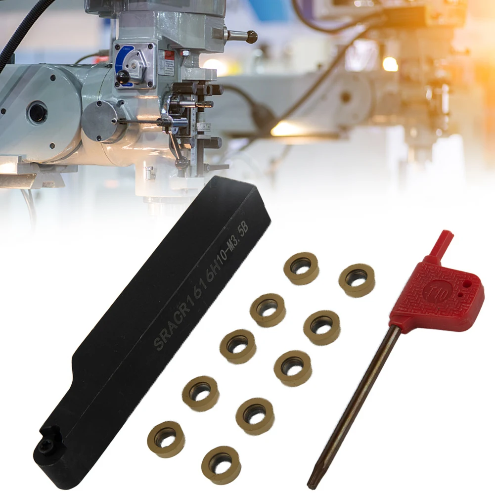 10pcs R5 Round RCMT10T3MO Insert SRACR1616H10 Lathe External Turning Tool Holder Processing Power Tools Accessories
10pcs R5 Round RCMT10T3MO Insert SRACR1616H10 Lathe External Turning Tool Holder Processing Power Tools Accessories