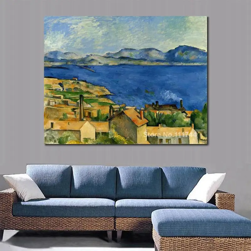 

Art Impressionism The Gulf of Marseille Seen from L Estaque Paul Cezanne Paintings Reproduction High Quality Hand Painted