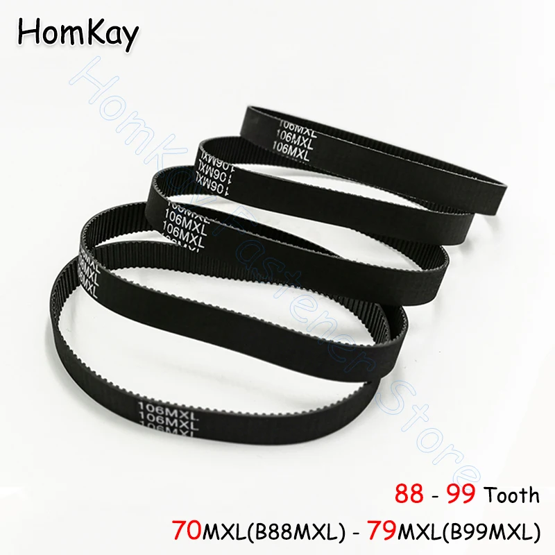 

MXL Timing Belt Rubber Closed-loop Transmission Belts Pitch 2.032mm No.Tooth 88 89 90 91 92 94 95 96 97 98 99Pcs width 6 10mm