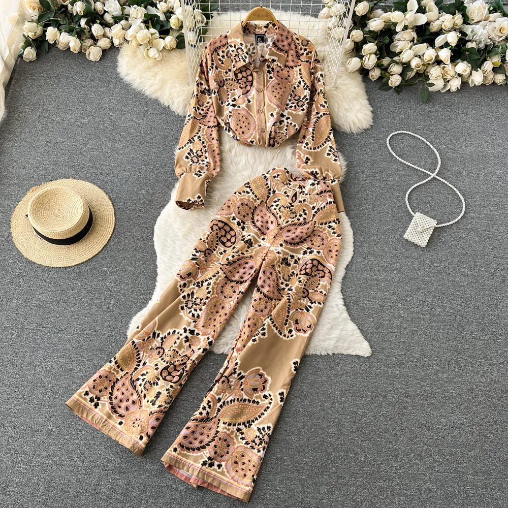 Autumn New High-end Lady Temperament Printed Long-sleeved Shirt High-waisted Wide-leg Long Pants Women's Suit
Autumn New High-end Lady Temperament Printed Long-sleeved Shirt High-waisted Wide-leg Long Pants Women's Suit