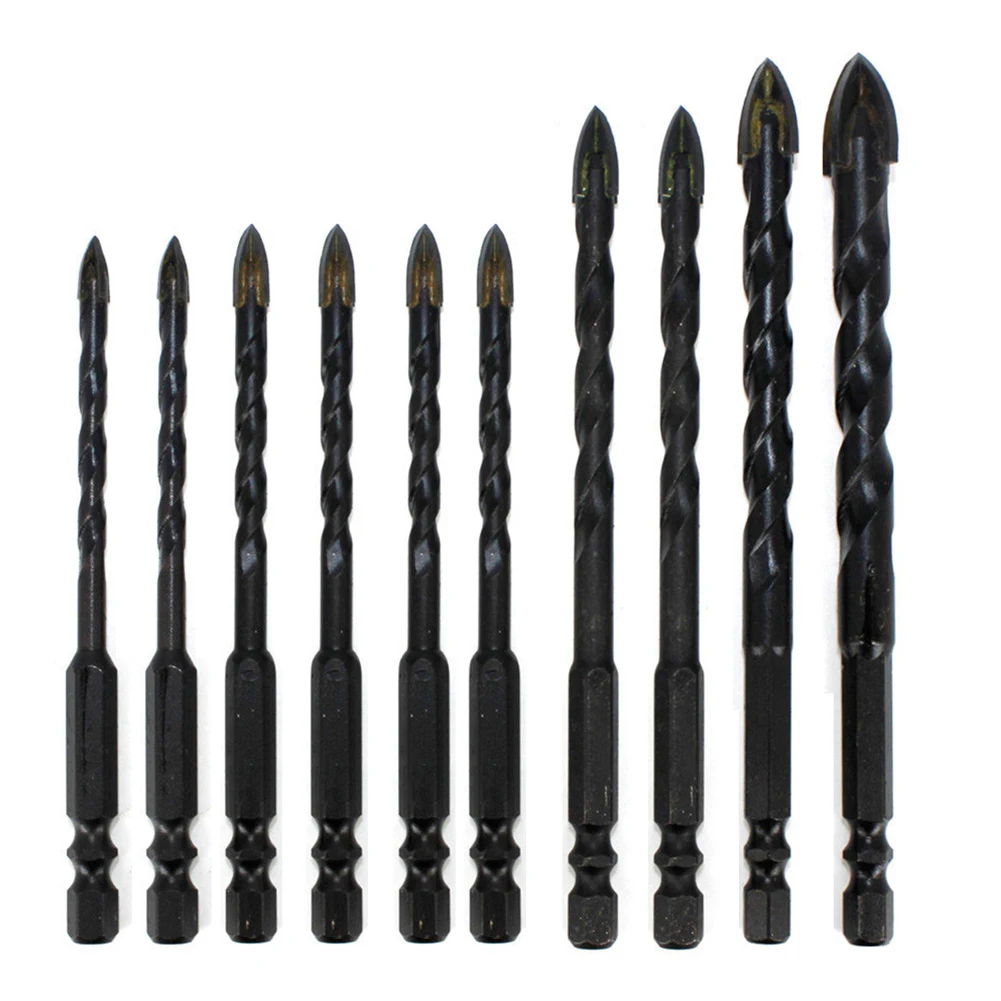 10 Pcs Tile Drill Bits Cross Head Hex Shank 5/6/8/10/12mm For Glass Ceramic Concrete Brick Hole Opener Construction Tools
10 Pcs Tile Drill Bits Cross Head Hex Shank 5/6/8/10/12mm For Glass Ceramic Concrete Brick Hole Opener Construction Tools