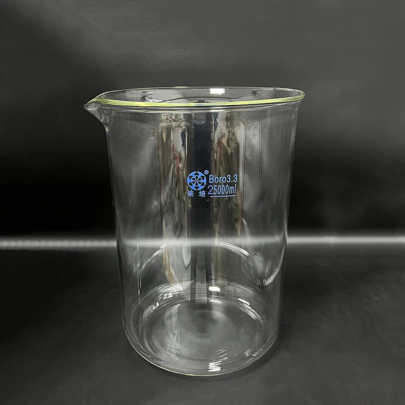 

FAPEI Beaker in low form,Capacity 25000mL,Outer diameter about 300mm,Height about 450mm,Laboratory beaker