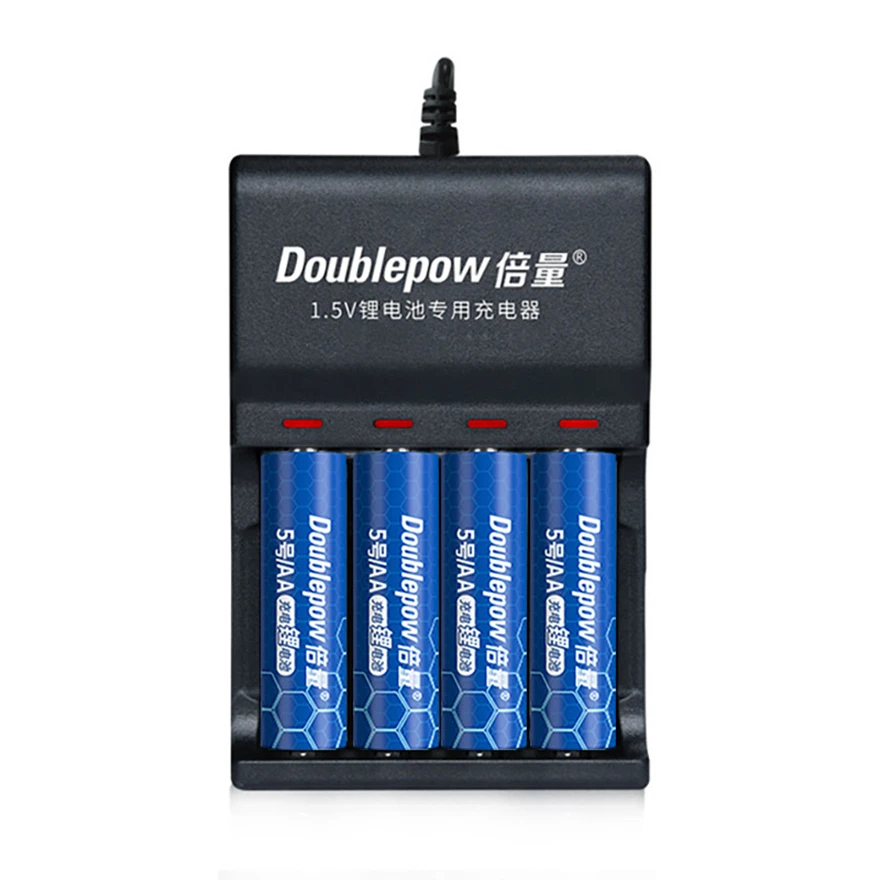 

4Pcs New 3400mWh 1.5v AA rechargeable lithium battery with smart dedicated AA AAA battery charger for fast charging