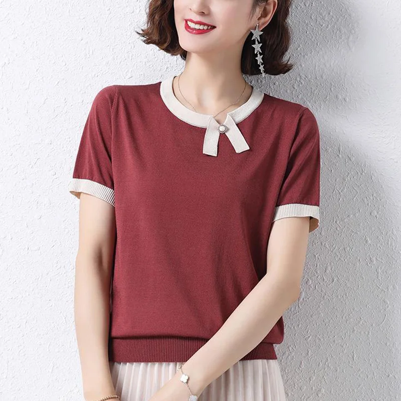 Fashion O-Neck Spliced All-match Beading Blouse Women's Clothing 2023 Summer New Loose Casual Pullovers Tops Asymmetrical Shirt
Fashion O-Neck Spliced All-match Beading Blouse Women's Clothing 2023 Summer New Loose Casual Pullovers Tops Asymmetrical Shirt