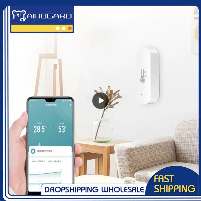 

Tuya WiFi Temperature Humidity Sensor Smart Life APP Monitor Smart Home Work With Alexa Home No Hub Required