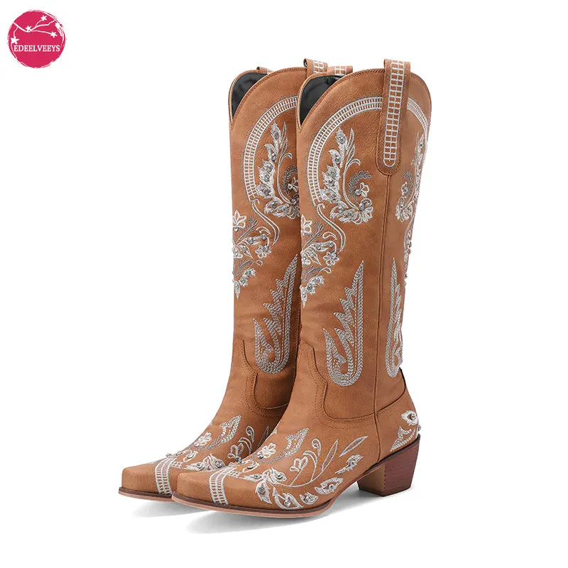 Victorian Retro Knight Boots Sparkling Diamonds Embroidery Design Western Style Cowboy Boots Lady's Graceful Knee High Booties
Victorian Retro Knight Boots Sparkling Diamonds Embroidery Design Western Style Cowboy Boots Lady's Graceful Knee High Booties