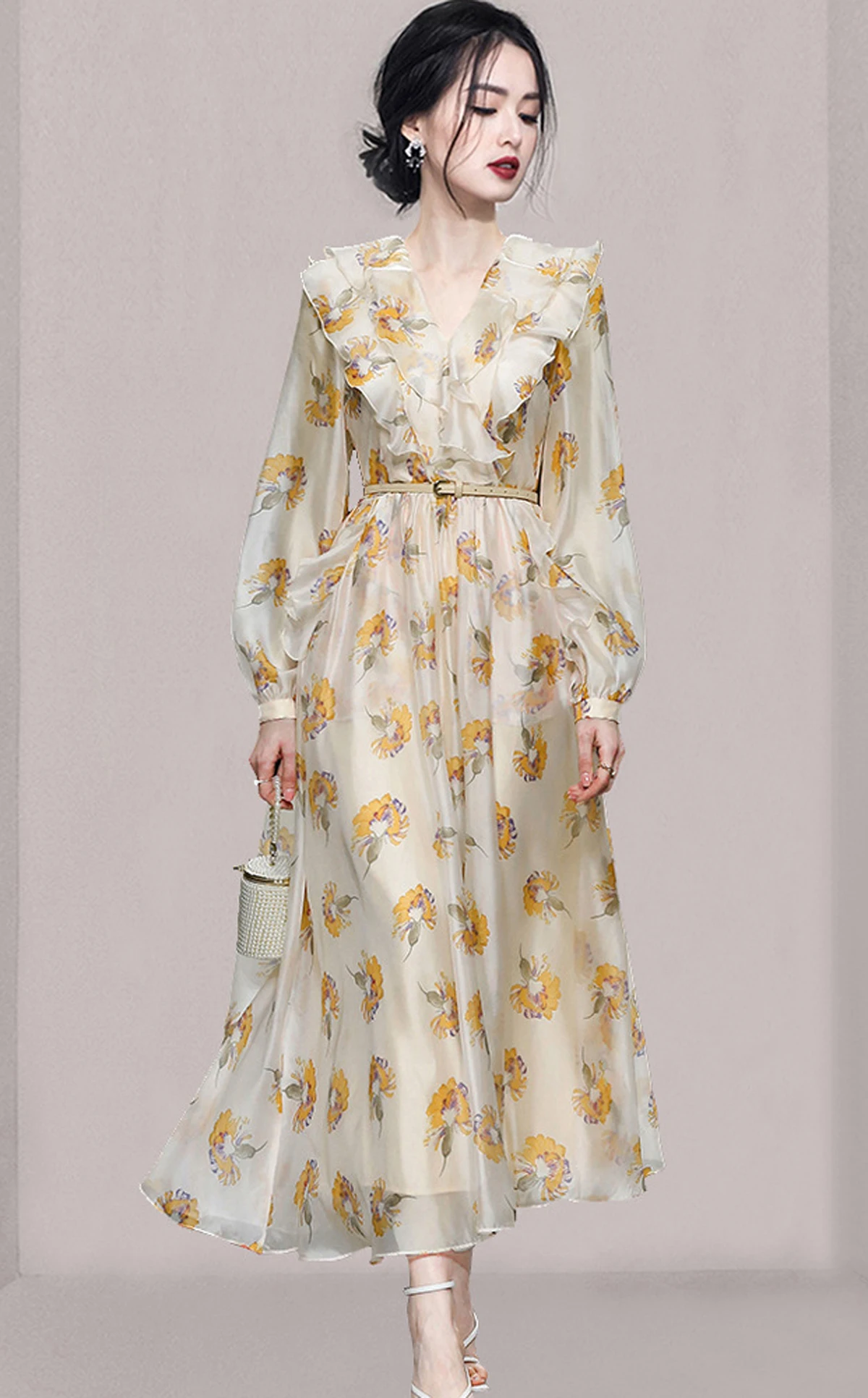 Women Dress Spring Summer Flora Flowers Print Long Puff Sleeve Women Ladies party Casual Evening Midi Vest Dress Lantern
Women Dress Spring Summer Flora Flowers Print Long Puff Sleeve Women Ladies party Casual Evening Midi Vest Dress Lantern
