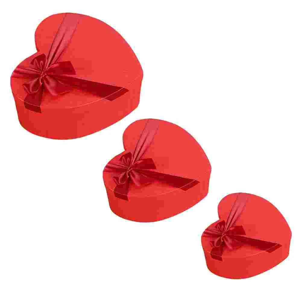 

2 Pcs Red Heart Gift Box Festival Supply Chocolates Wedding Decor Packaging Accessory Snack