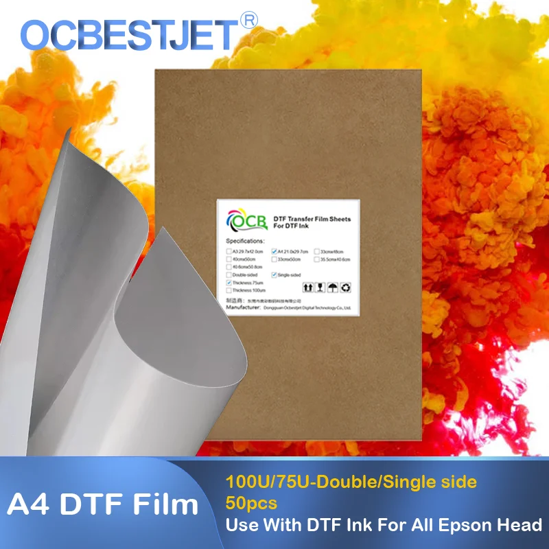 Двухсторонняя прозрачная пленка DTF, Размер A4, толщина 75U, Листы горячей печати DTF, пленка из ПЭТ, 50 шт./упаковка
Двухсторонняя прозрачная пленка DTF, Размер A4, толщина 75U, Листы горячей печати DTF, пленка из ПЭТ, 50 шт./упаковка