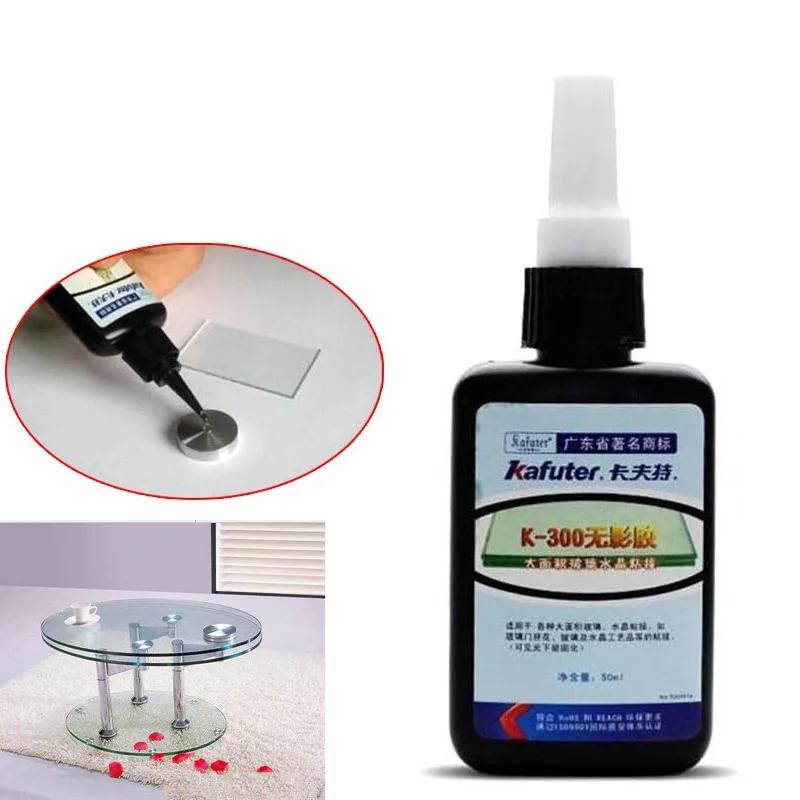 

Extra Strong Glue 50ML K-300 UV Super Glue Curing Adhesive Transparent Crystal Glass Bonding Repair Liquid Glue School Supplies