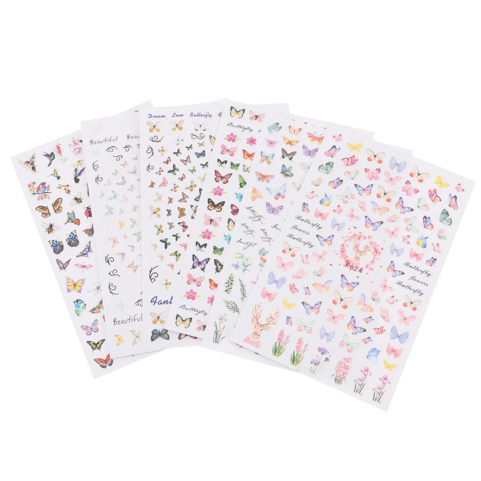 6 Sheets Nail Butterfly Sticker Stickers Decoration for Nails DIY Summer Tips Manicure Accessories Love
6 Sheets Nail Butterfly Sticker Stickers Decoration for Nails DIY Summer Tips Manicure Accessories Love