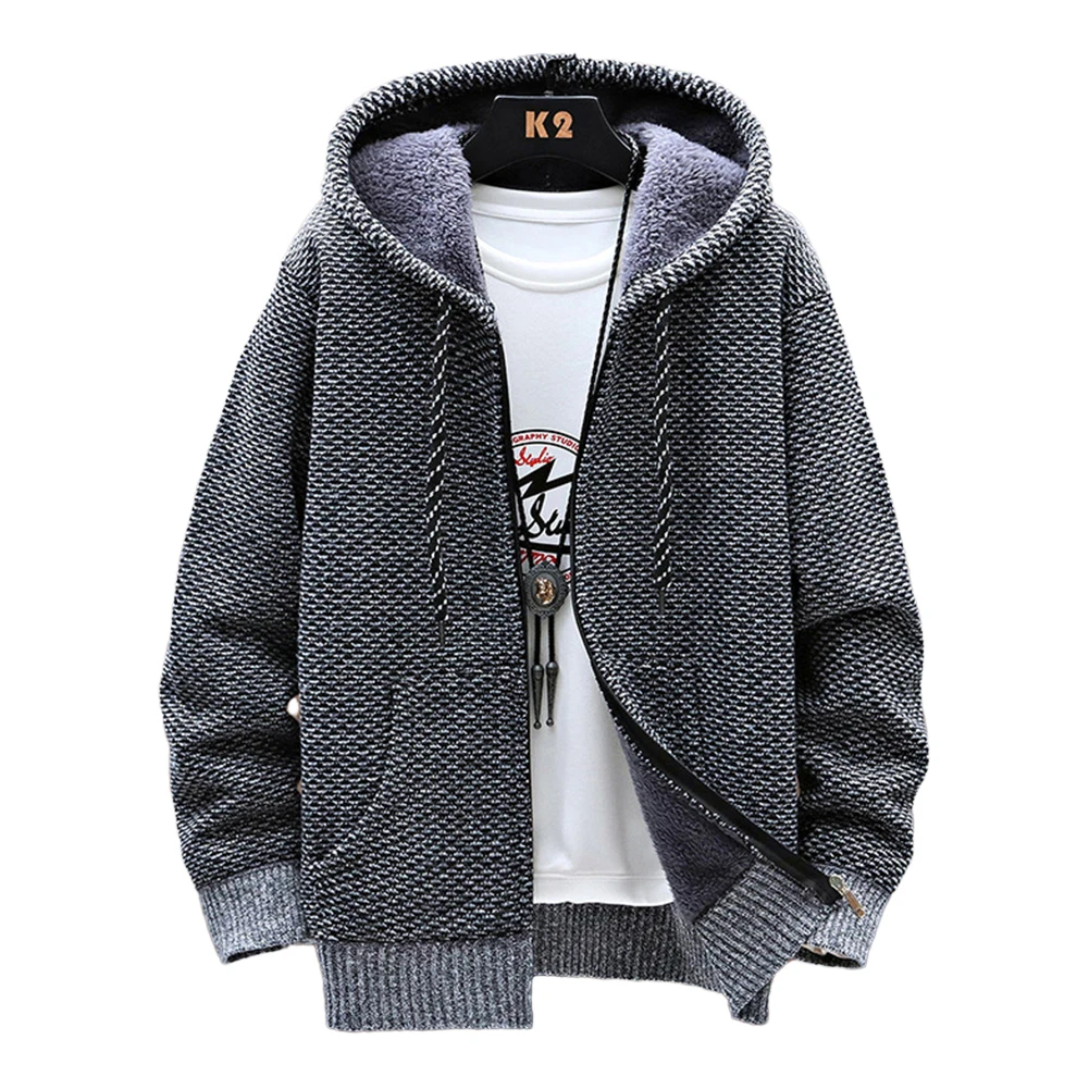 Fashion Men's Knit Fleece Lined Hooded Cardigan Warm Zip-Up Thick Thermal Jumper Tops Cardigans Man Clothing
Fashion Men's Knit Fleece Lined Hooded Cardigan Warm Zip-Up Thick Thermal Jumper Tops Cardigans Man Clothing