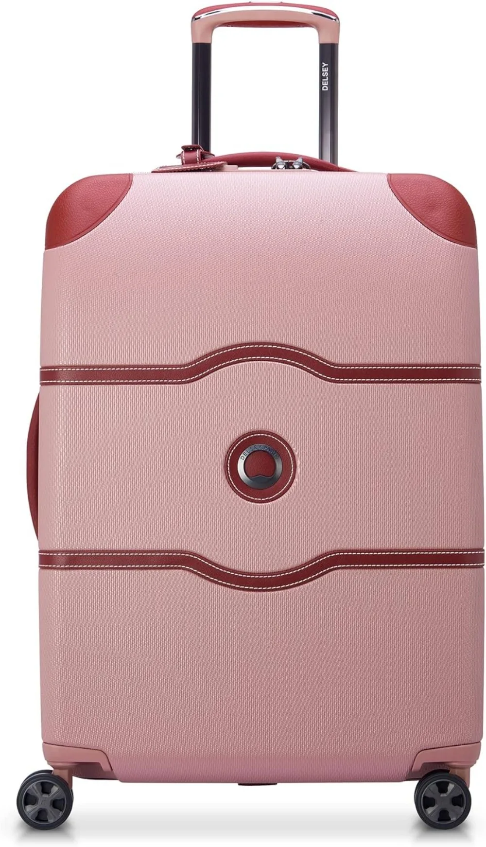 

DELSEY Paris Chatelet Air 2.0 Hardside Luggage with Spinner Wheels, Pink, Checked-Medium 24 Inch