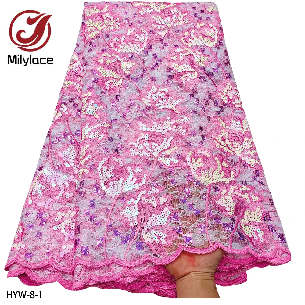 New African Lace Fabric 5 Yards High Quality Nigerian Embroidery Sequins French Tulle Lace Fabric for Party HYW-8
New African Lace Fabric 5 Yards High Quality Nigerian Embroidery Sequins French Tulle Lace Fabric for Party HYW-8