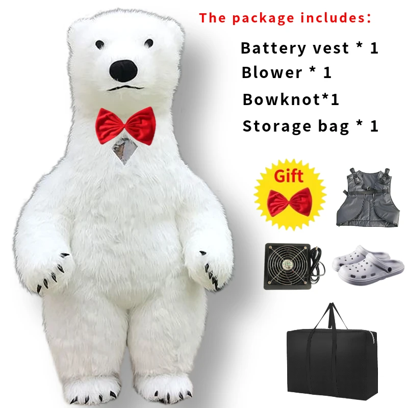 

Polar Bear Mascot Inflatable Costume 2m/2.6m/3m Giant Plush Doll Cosplay Panda