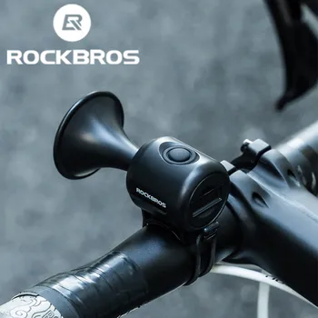 ROCKBROS-자전거 벨 링, 자전거 전자 시끄러운 소리, 안전 알람, 전기 방수, 자전거 경고 벨, 자전거 액세서리