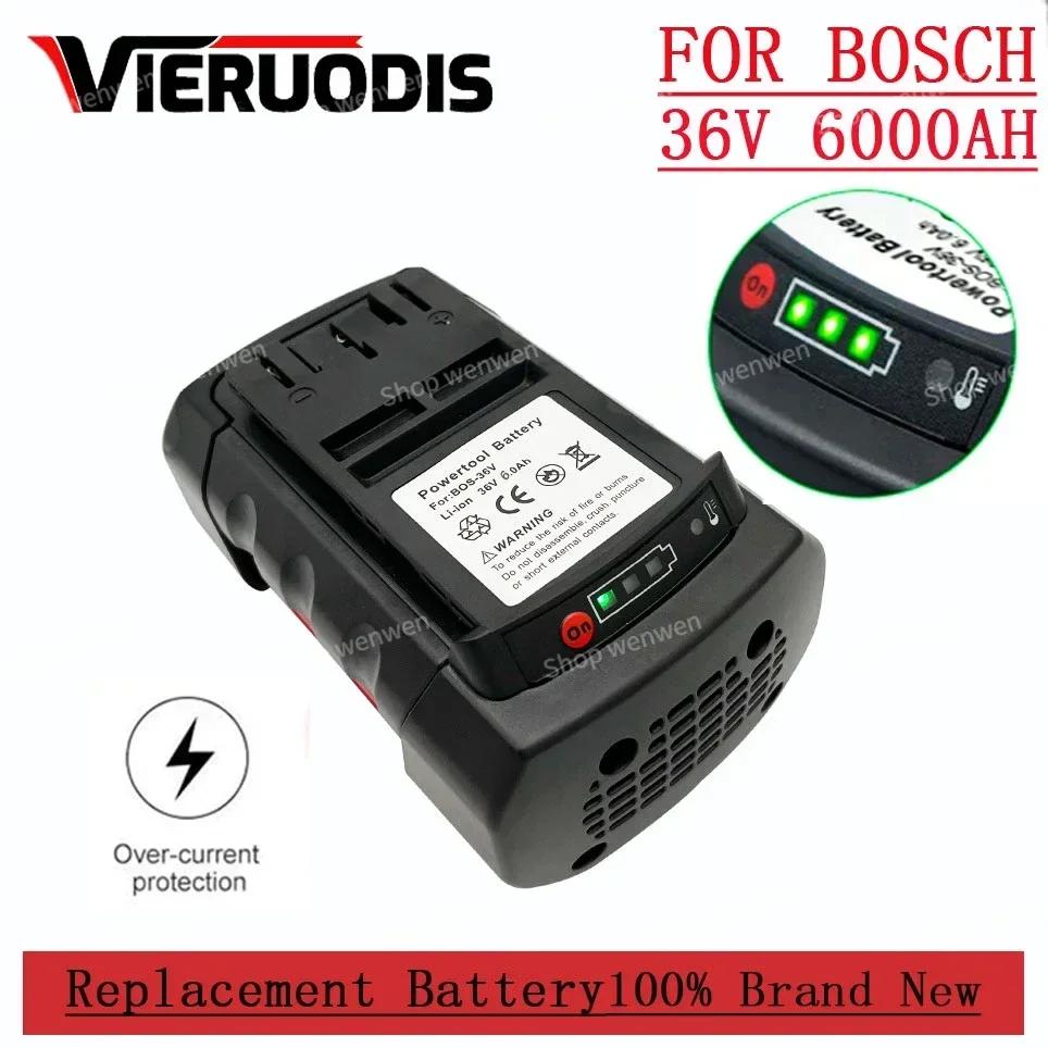 

Replacement Batteries Lithium-Ion for BOSCH 6000mAh 36V Li-ion Rechargeable Battery BAT810 BAT836 BAT840 GBH36V-LI Power Tools