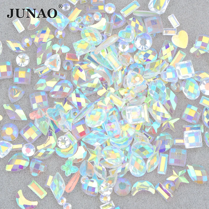 JUNAO 10g Transparent AB Resin Nail Rhinestones Applique Mix Shape Strass Gems Decorative Flatback Crystal Stone For DIY Crafts
JUNAO 10g Transparent AB Resin Nail Rhinestones Applique Mix Shape Strass Gems Decorative Flatback Crystal Stone For DIY Crafts