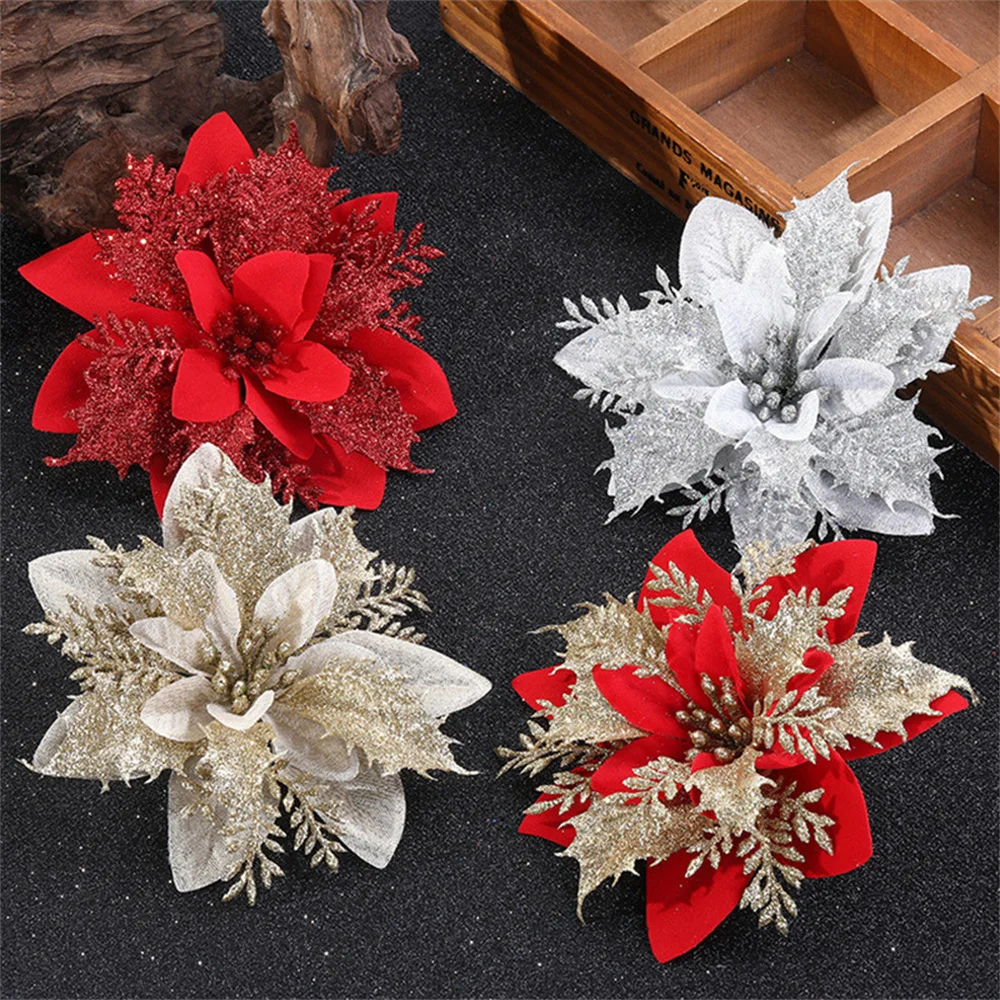 2PCs Christmas Tree Ornaments Artificial Glitter Flowers 2023 Xmas Tree 2024 New Year's Eve Decorations DIY Wreath Accessories
2PCs Christmas Tree Ornaments Artificial Glitter Flowers 2023 Xmas Tree 2024 New Year's Eve Decorations DIY Wreath Accessories