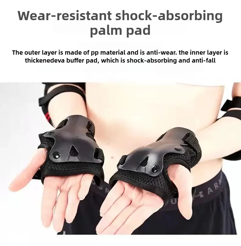 6Pcs/Set Elbow Knee Pads Skating Protector Skateboard Bicycle Sports Protective Gear Riding Roller Wrist Guard Kids Adults BMX 17 S940032e2674b44d6b99c4eabf80a9793S