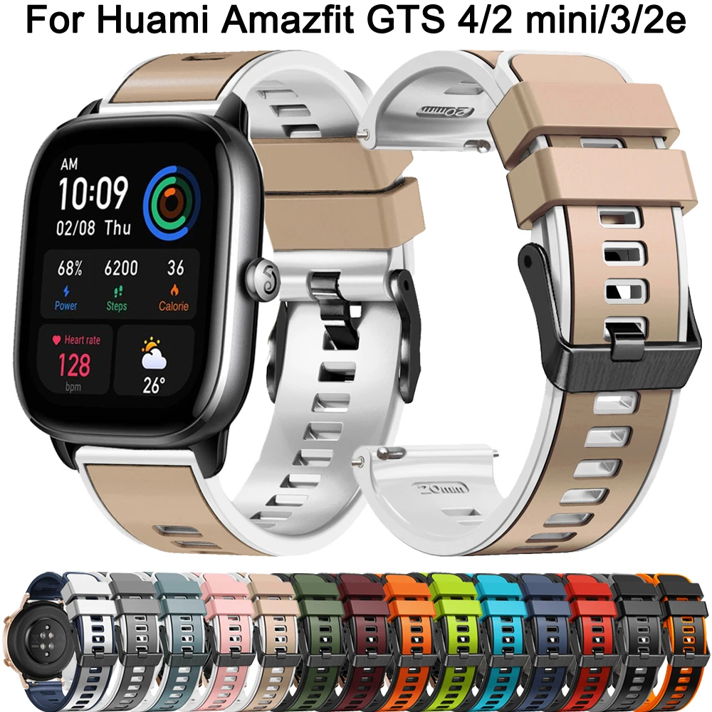 

Silicone 20mm Band For Huami Amazfit GTS 2 4 Mini Watch Strap for Amazfit Bip U 3 Pro 2e GTS4 GTS2 GTR Mini 42mm Bracelet Correa