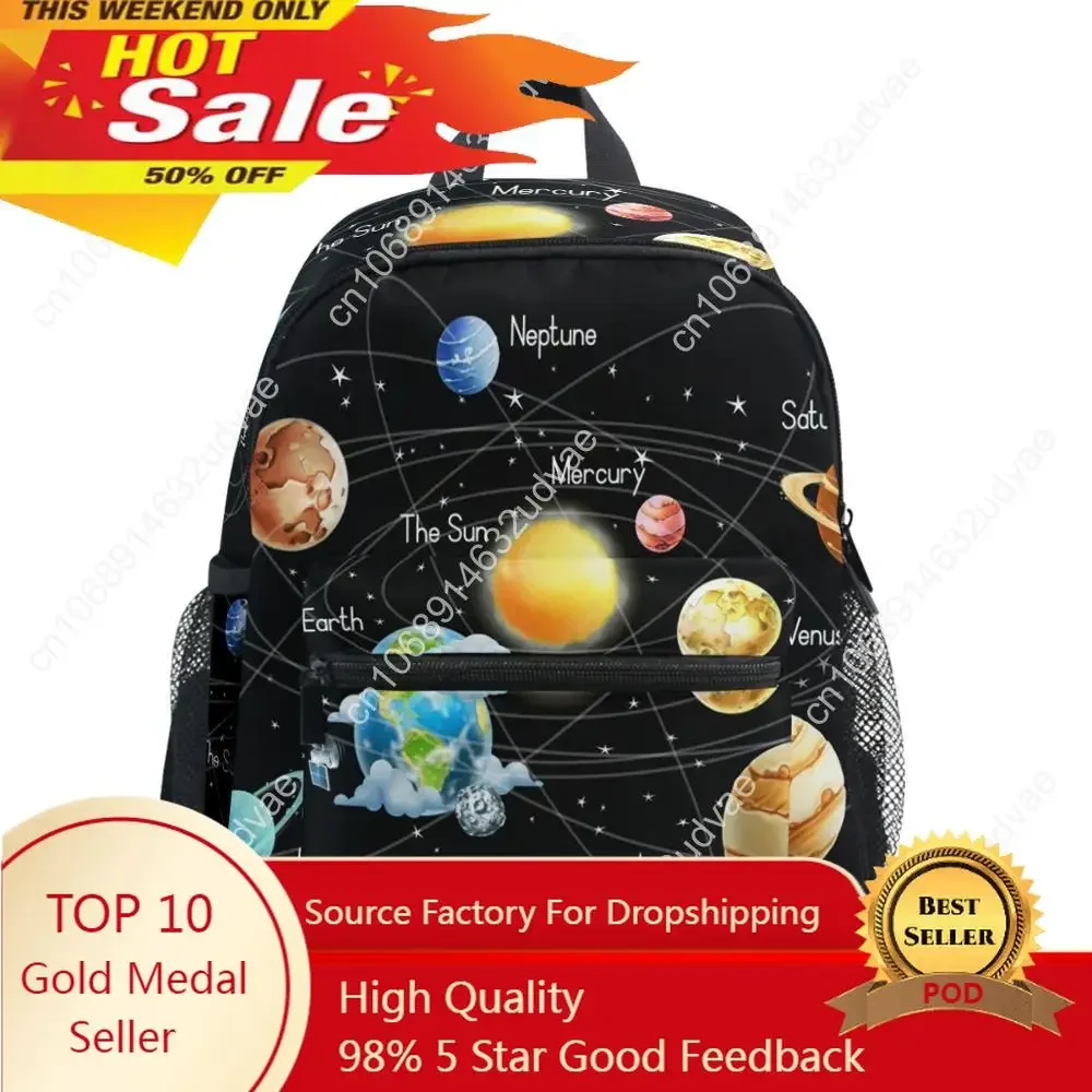 

2020 New 3D Planets Print Children Backpacks Brand Design Girl Boys Backpack Toddler Kids Neoprene School Bags Kindergarten Bag