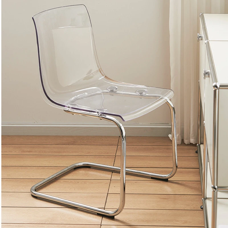 

Современные акриловые прозрачные обеденные стулья, дизайнерское металлическое компьютерное кресло для кафе, учебы, макияжа, офисное кресло, акриловая мебель XY50DC