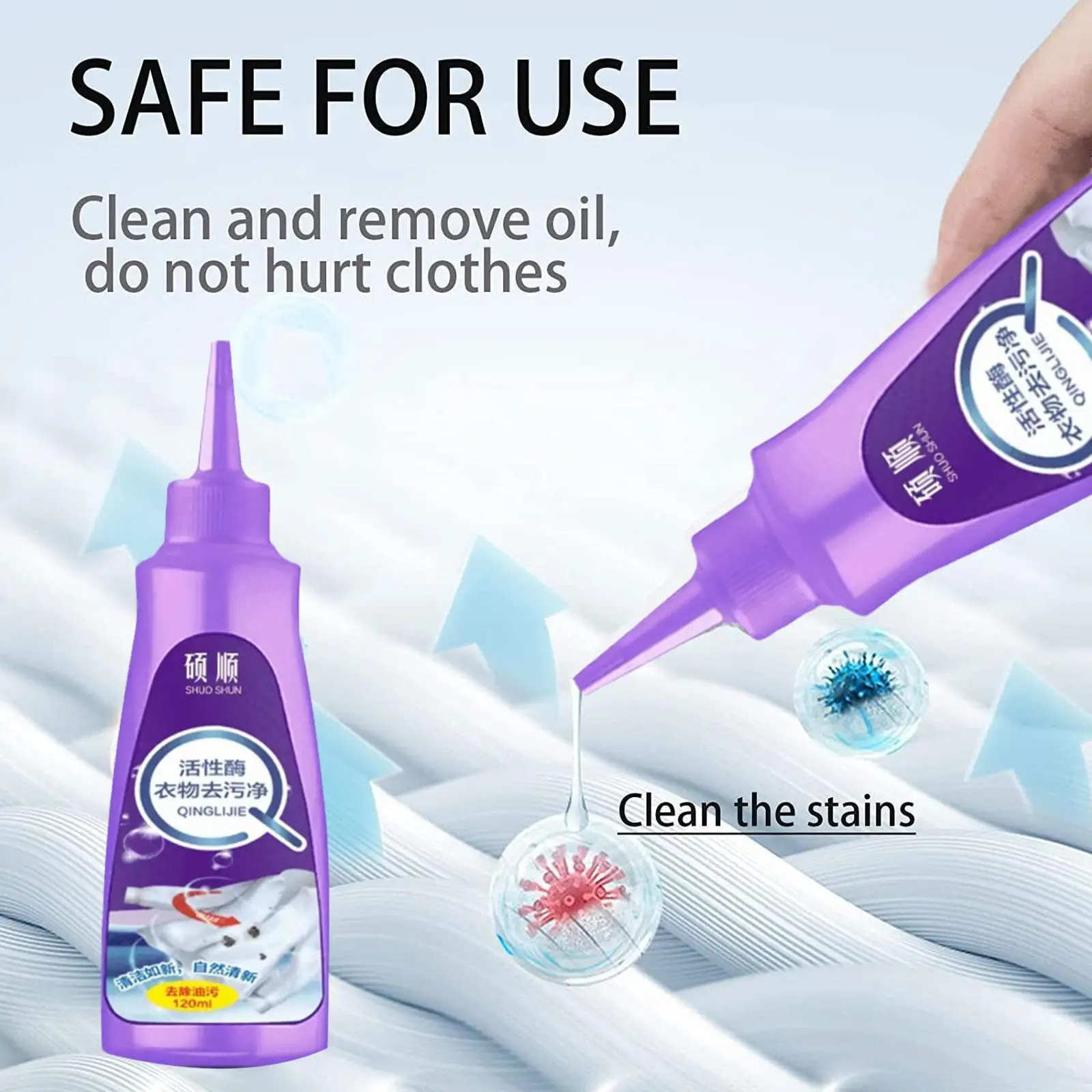 

Multipurpose Active Enzyme Laundry Stain Remover Oil Cleaning Stain Laundry Detergent Good quality Clothes Stain Removers 120ml