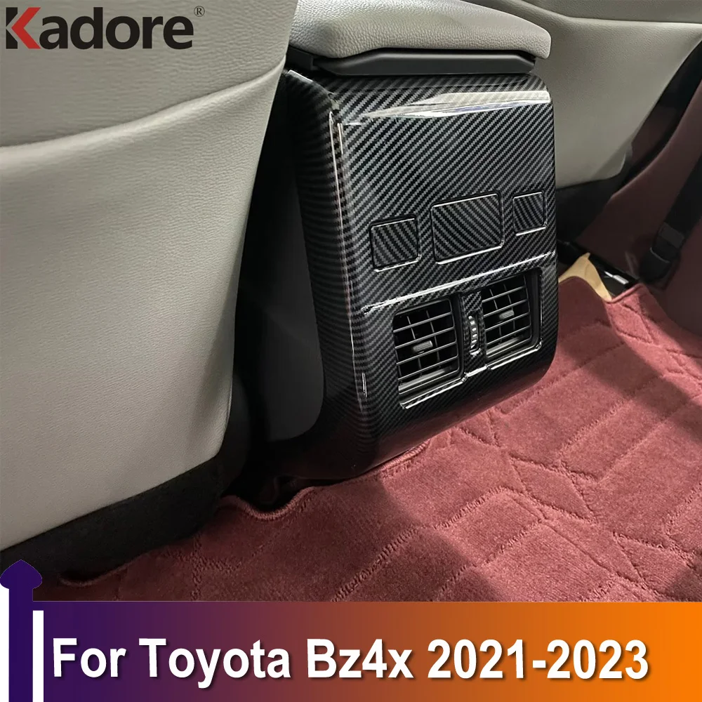 

Подлокотник из углеродного волокна для Toyota Bz4x 2021 2022 2023, Задняя Крышка вентиляционного отверстия, отделка панели переменного тока, автомобильные аксессуары