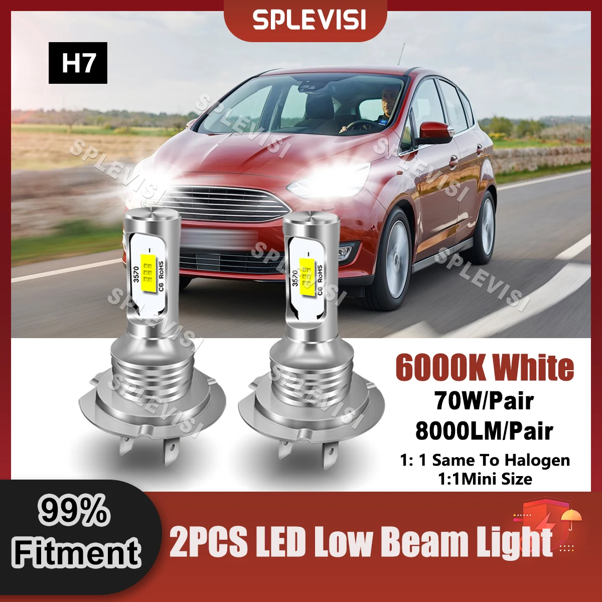 1 Pair Pure White LED Headlight H7 Low Beam For Ford C-Max 2007 2008 2009 2010 2011 2012 2013 2014 2015 2016 2017 2018 2019
1 Pair Pure White LED Headlight H7 Low Beam For Ford C-Max 2007 2008 2009 2010 2011 2012 2013 2014 2015 2016 2017 2018 2019