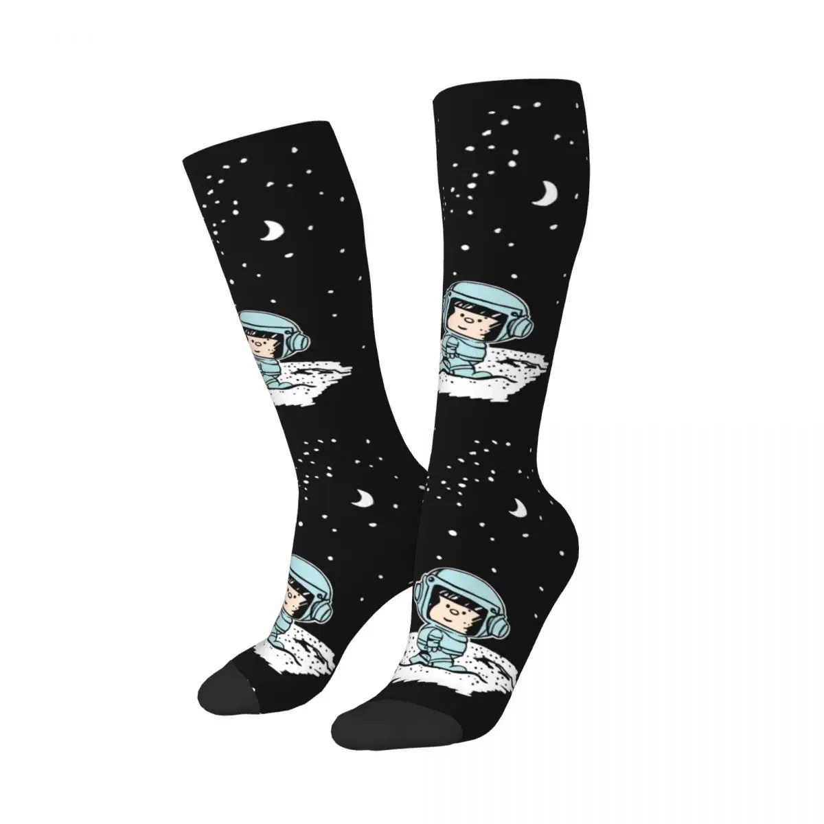 

Space Astronaut Mafalda Thigh High Tube Socks Women Warm Fashion Novelty Quino Comics Cartoon Stockings