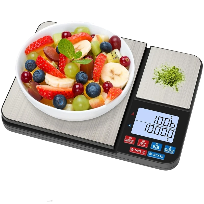 

Кухонные весы с двойной платформой, [10 кг/1 г], кухонные весы, высокоточные пищевые весы с ЖК-дисплеем